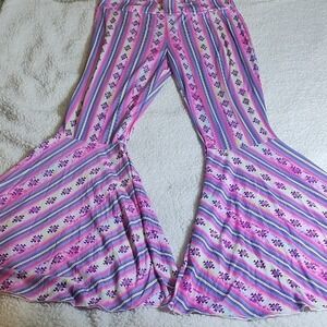 Grace‎ & Emma Native Patterns Women Print Wide Flare Leg Pants Size XL